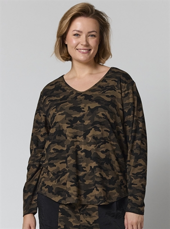 Gozzip - Gitte t-shirt med lange ærmer, Camouflage
